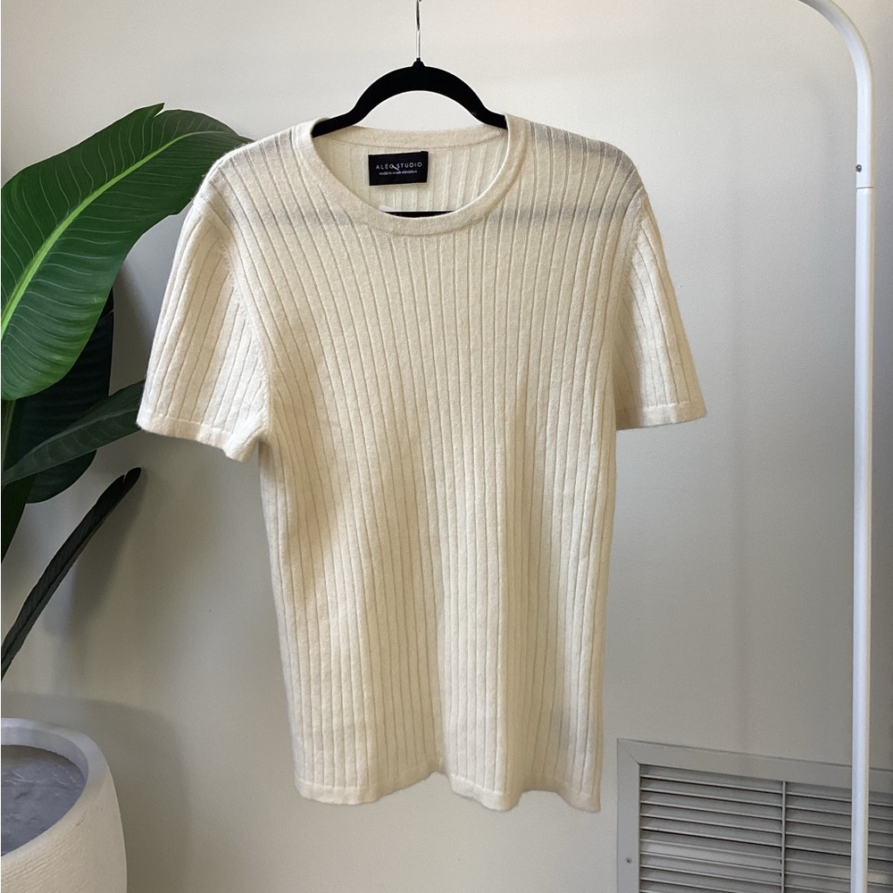 Aleo Studio cream cashmere tshirt